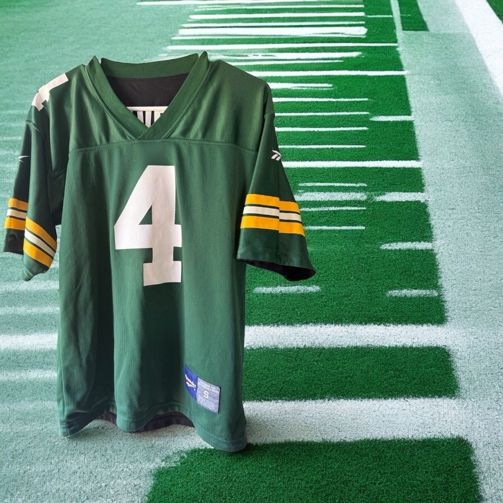 Vintage Brett Farve Green Bay Packers Reversible Reebok Green Mesh Sports Top